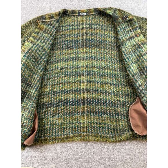 Renee Green Handwoven Designs Artisan Cardigan Sweater XL Green Button Front - Picture 7 of 7